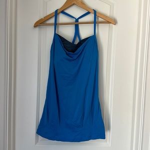 Lululemon No Limits Tank w/Bra | Blue & Black |  size 6